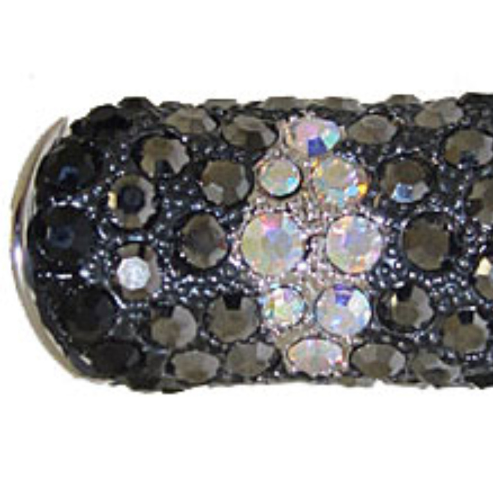 White Gold plate ring with jet black hematite NWT - Picture 2 of 3